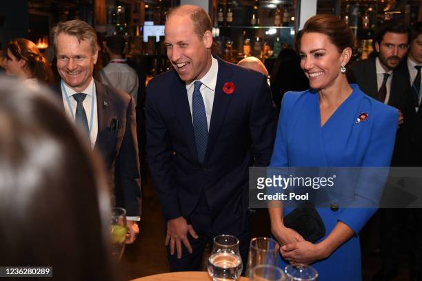 Catherine, Duchess of Cambridge and Prince William, Duke of Cambridge speak with guests at a reception for the key members of the Sustainable Markets...