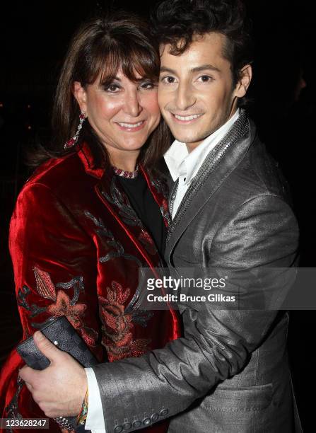 Producers Stephanie P. McClelland and Frankie J. Grande pose at The Opening Night After Party for "La Bete" on Broadway at Gotham Hall on October 14,...