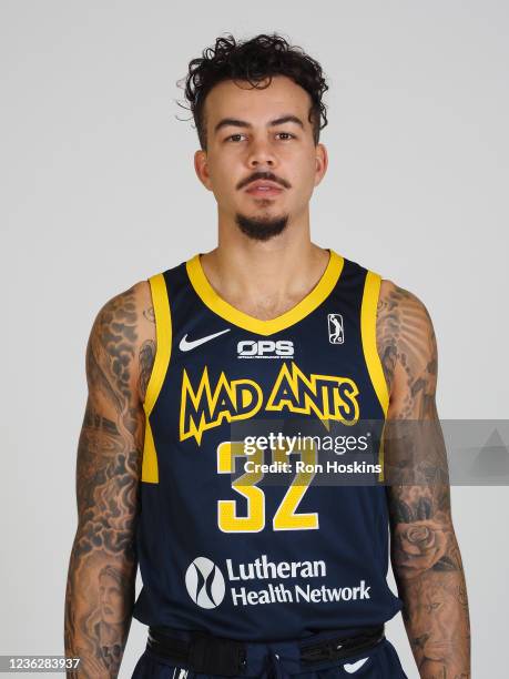 Gabe York of the Fort Wayne Mad Ants poses for a headshot during the Mad Ants Media Day on October 29, 2021 at St. Vincent Training Center in...