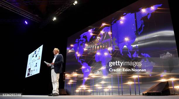 Lisbon , Portugal - 2 November 2021; John Witherow, The Times, on Fourth Estate Stage during day one of Web Summit 2021 at the Altice Arena in...