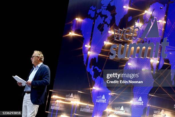 Lisbon , Portugal - 2 November 2021; John Witherow, The Times, on Fourth Estate Stage during day one of Web Summit 2021 at the Altice Arena in...