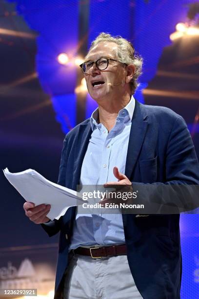 Lisbon , Portugal - 2 November 2021; John Witherow, The Times, on Fourth Estate Stage during day one of Web Summit 2021 at the Altice Arena in...