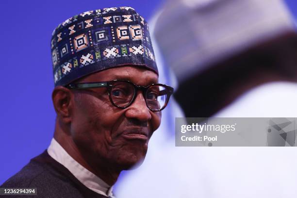 Nigeria's President Muhammadu Buhari attends day three of COP26 at SECC on November 2, 2021 in Glasgow, United Kingdom. 2021 sees the 26th United...