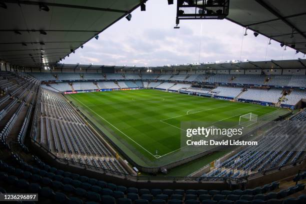 Interior view of Eleda Stadium prior to the UEFA Champions League group H match between Malmo FF and Chelsea FC at Eleda Stadium on November 2, 2021...