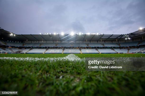 Interior view of Eleda Stadium prior to the UEFA Champions League group H match between Malmo FF and Chelsea FC at Eleda Stadium on November 2, 2021...