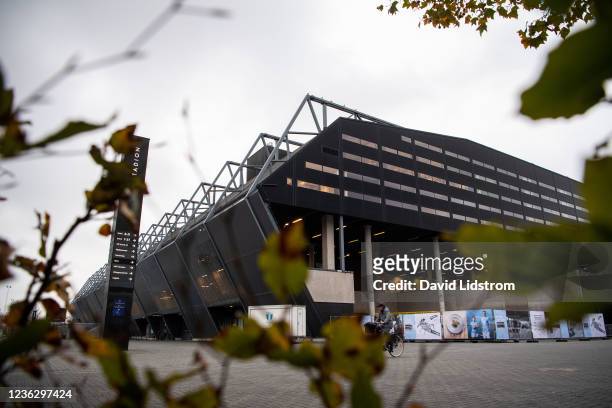 Exterior view of Eleda Stadium prior to the UEFA Champions League group H match between Malmo FF and Chelsea FC at Eleda Stadium on November 2, 2021...