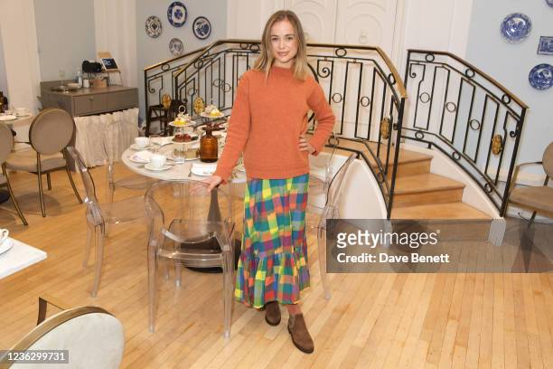 Lady Amelia Windsor attends the Amelia Windsor x Holy Carrot afternoon tea at Holy Carrot on November 2, 2021 in London, England.