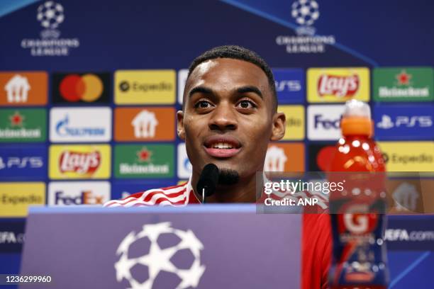 Ryan Gravenberch during the press conference ahead of the Champions League game against Borussia Dortmund at Signal Iduna Park on November 02, 2021...