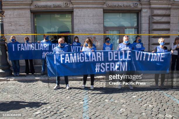 Peaceful and silent commemoration in Piazza Santi Apostoli in Rome on the day dedicated to the dead, organized by relatives of victims of Covid-19 in...
