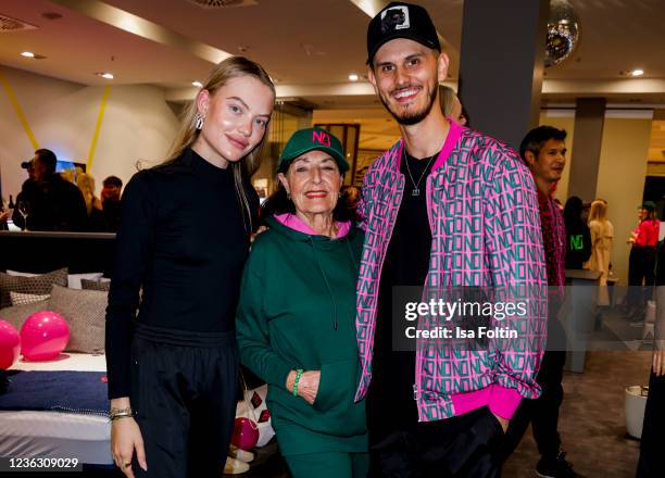 Model Cheyenne Savannah Ochsenknecht with her grandma Baerbel Wierichs and her boyfriend Nino Sifkovits attend the Natascha Ochesenknecht N.O store...