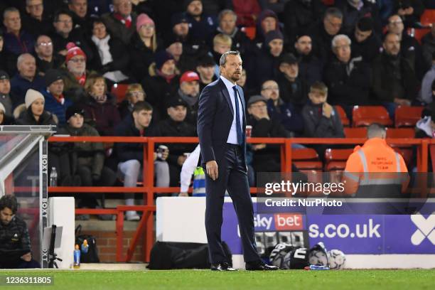 Slavisa Jokanovic, manager of Sheffield United during the Sky Bet Championship match between Nottingham Forest and Sheffield United at the City...