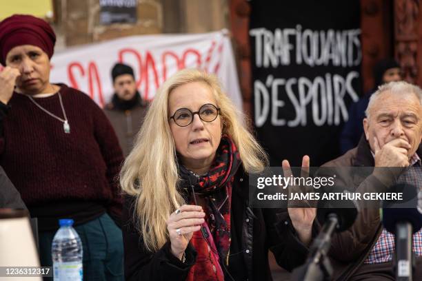 Lawyer Marie-Pierre de Buisseret pictured at a press conference the Saint John the Baptist at the Beguinage - Sint-Jan Baptist ten Begijnhofkerk -...