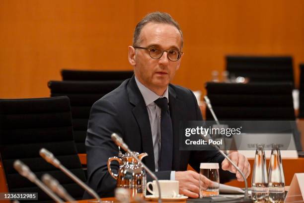 German Foreign Minister Heiko Maas attends the weekly cabinet meeting at the Chancellery on November 3, 2021 in Berlin, Germany. The current...