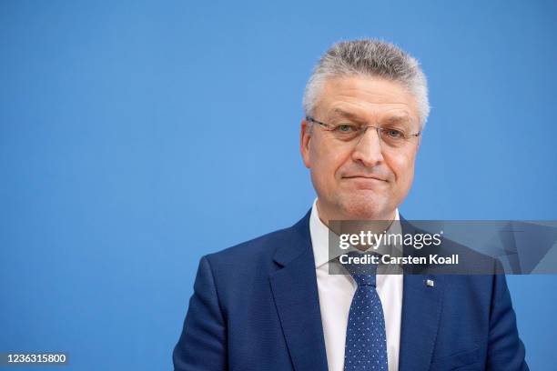 Robert Koch Institute head Lothar Wieler attends a press conference together with German Health Minister Jens Spahn about expanding access in Germany...