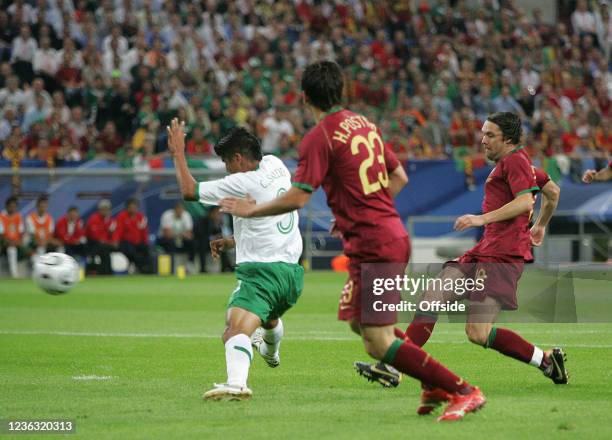 Football World Cup 2006, Portugal v Mexico, Maniche of Portugal scores against Mexico.