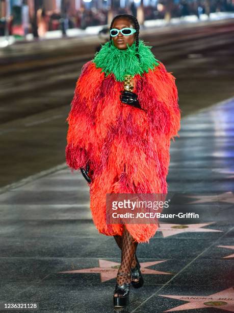 Jodie Turner-Smith is seen during Gucci Love Parade at Hollywood Boulevard on November 02, 2021 in Los Angeles, California.