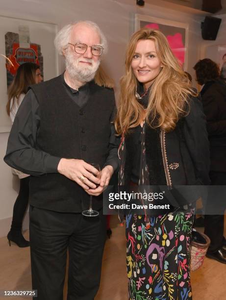 Dr Rowan Williams and Natasha McElhone attend the 2021 Booker Prize Ceremony winners announcement at The Groucho Club on November 3, 2021 in London,...
