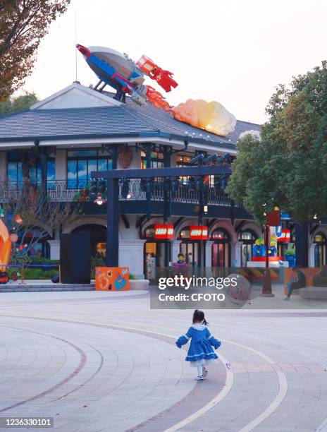 Photo taken on November 3, 2021 shows the re-opening of the Disneyland Subway station in Shanghai, China, as Disneyland and Disneyland Town reopen...