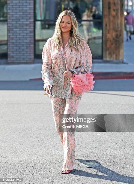 Chrissy Teigen is seen on November 03, 2021 in West Hollywood, California.