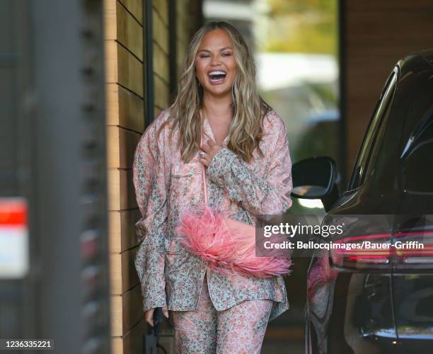 Chrissy Teigen is seen on November 03, 2021 in Los Angeles, California.