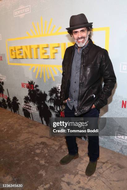 Manuel Uriza attends Gentefied Season 2 Celebrates A Taste Of The BLVD at BLVD MRKT on November 03, 2021 in Montebello, California.