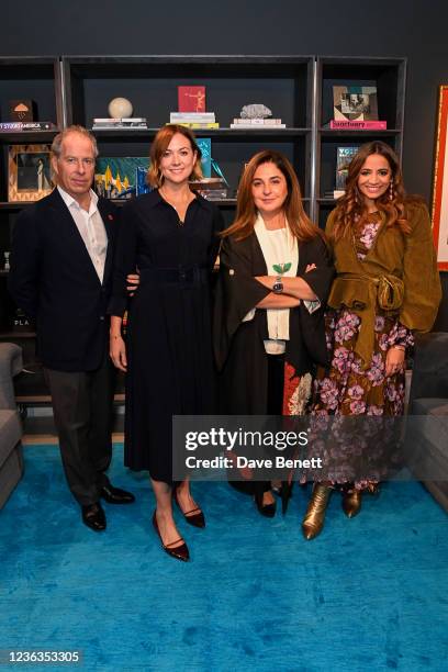 David Armstrong-Jones, 2nd Earl of Snowdon, Carrie Scott, Maryam Eisler and Katy Wickremesinghe attend a private view of "Once Upon A Turquoise Past"...