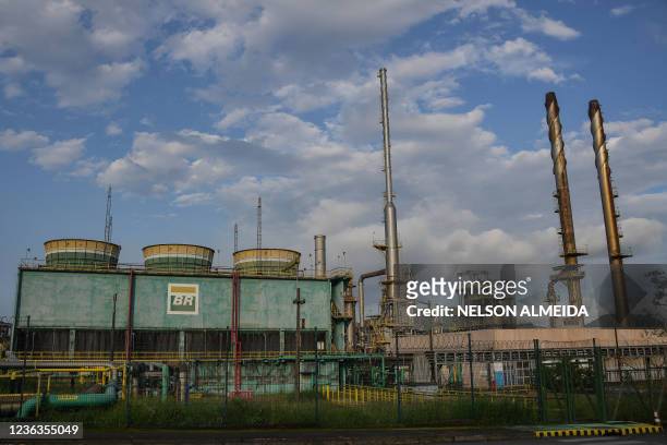 View of the Presidente Bernardes refinery of Brazilian state-run oil company Petrobras, in Cubatao, Sao Paulo state, Brazil, on November 4, 2021.