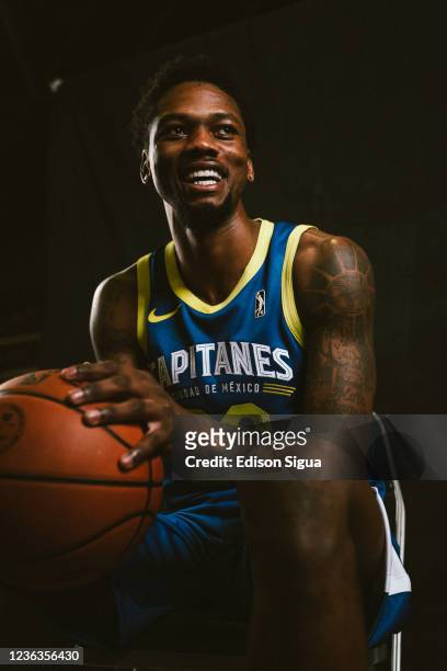 Alfonzo Mckinnie of the Mexico City Capitanes poses for a portrait during G League Content Road Show on November 1, 2021 at TCU in Fort Worth, Texas....
