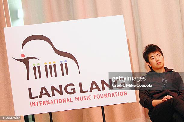 Pianist Lang Lang visits PS 334 - The Anderson School on behalf of the VH1 Save The Music Foundation: Lang Lang International Music Foundation on...