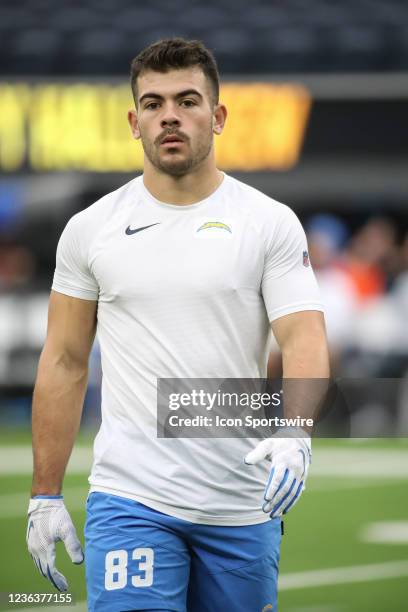 Los Angeles Chargers wide receiverMichael Bandy during an NFL game between the New England Patriots and the Los Angeles Chargers on October 31 at...