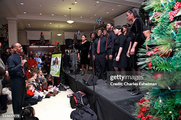 The Boys and Girls Choir of Harlem Alumni Ensemble perform at the 2010 Brooks Brothers & St. Jude Children's Research Hospital holiday celebration at...