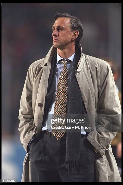 Portrait of Johan Cryuff the manager of Barcelona.