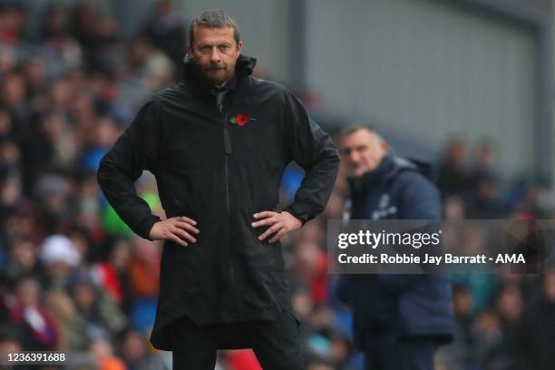 Slavisa Jokanovic the head coach / manager of Blackburn Rovers looks on during the Sky Bet Championship match between Blackburn Rovers and Sheffield...