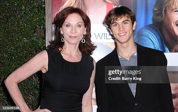 Actress Marilu Henner and her son Nicholas Morgan Lieberman arrive at the Los Angeles Premiere "How Do You Know" at Regency Village Theatre on...