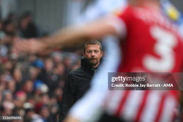 Slavisa Jokanovic the head coach / manager of Blackburn Rovers looks on during the Sky Bet Championship match between Blackburn Rovers and Sheffield...