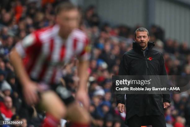 Slavisa Jokanovic the head coach / manager of Blackburn Rovers looks on during the Sky Bet Championship match between Blackburn Rovers and Sheffield...