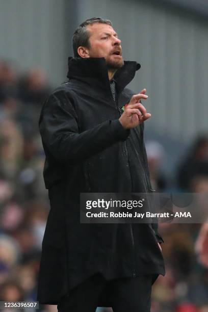 Slavisa Jokanovic the head coach / manager of Blackburn Rovers gestures during the Sky Bet Championship match between Blackburn Rovers and Sheffield...