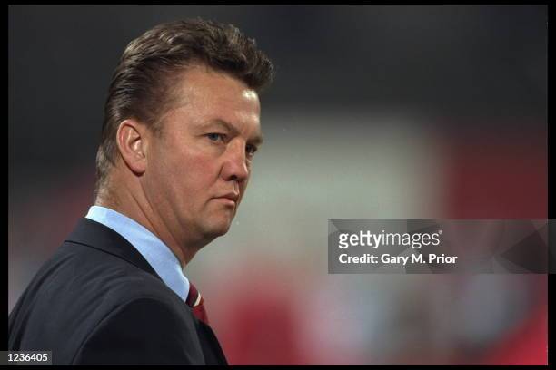 Portrait of Louis Van Gaal the manager of Ajax before the start of the Champions league match against Borussia Dortmund