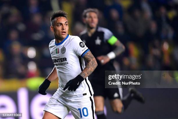 Lautaro Martinez in action during the UEFA Champions League group D football match between Sheriff and Inter Milan at Sheriff Stadium in Tiraspol on...