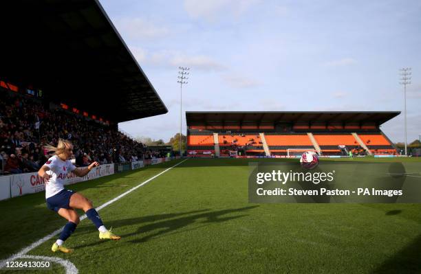 Tottenham Hotspur's Josie Green takes a corner kick during the Barclays FA Women's Super League match at The Hive, London. Picture date: Sunday...