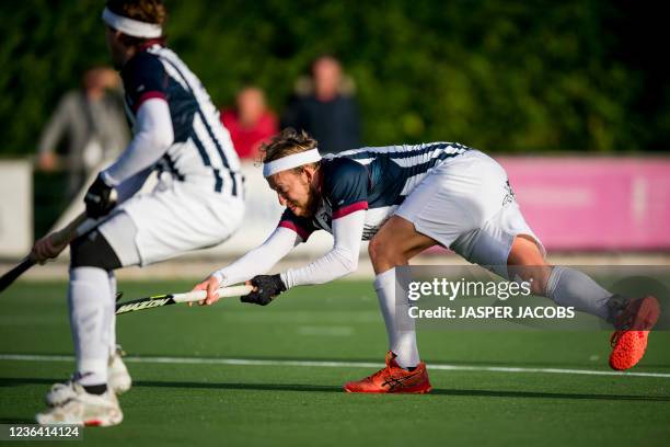 Herakles' Nick Haig scores a goal during a hockey game between Oree and Herakles, on day ten of the Belgian Men Hockey League of the Belgian hockey...