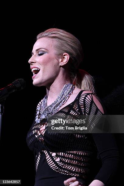 Natasha Bedingfield performs on stage for Perez Hiltons "One Night in Jersey" during OUT in AC weekend at The House of Blues at Showboat on Friday...