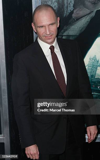 Actor Ralph Fiennes attends the premiere of "Harry Potter and the Deathly Hallows: Part 1" at Alice Tully Hall on November 15, 2010 in New York City.