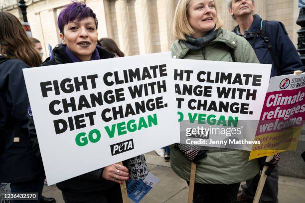 Demonstrators march from the City of London to central London to protest at inaction over the climate crisis as the COP26 takes place on November 6th...
