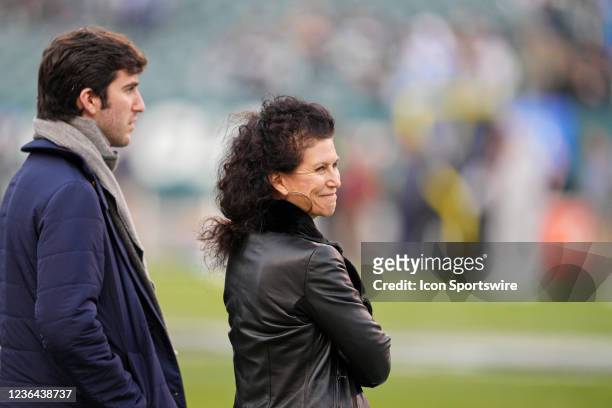 Philadelphia Eagles President of Youth Partnership Christina Weiss Lurie looks on during the game between the Los Angeles Chargers and the...