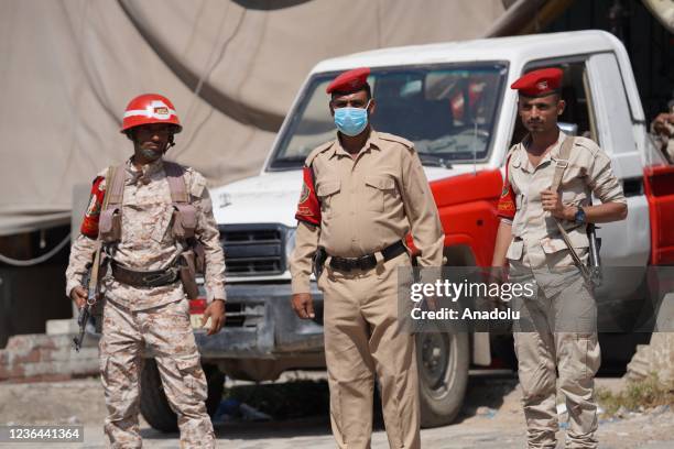 Security measurements are takent as UN special envoy for Yemen Hans Grundberg meets with local officials in Taiz, Yemen on November 8, 2021. The...