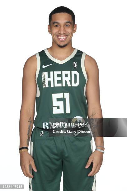 Tremont Waters of the Wisconsin Herd poses for a headshot during the Wisconsin Herd Media Day on November 2, 2021 at Oshkosh Arena in Oshkosh,...