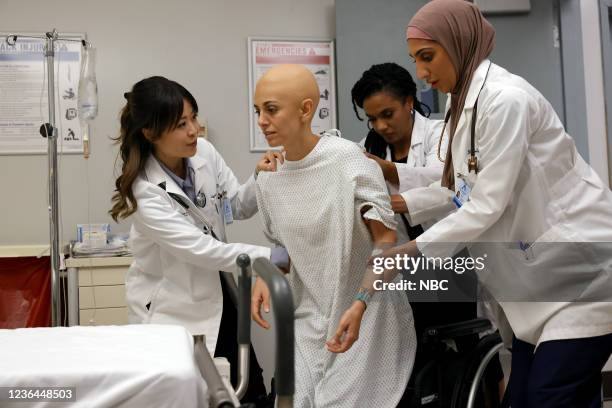 Paid in Full" Episode 408 -- Pictured: Christine Chang as Dr. Agnes Kao, Marjan Nashat as Gillian Sorel, Freema Agyeman as Dr. Helen Sharpe, Olivia...
