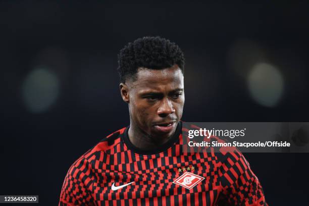 Quincy Promes of Spartak Moscow looks on before the UEFA Europa League group C match between Leicester City and Spartak Moskva at The King Power...