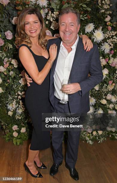 Gabriela Peacock and Piers Morgan attend an intimate dinner hosted by Gabriela Peacock to celebrate her book "2 Weeks To Feeling Great" at The...